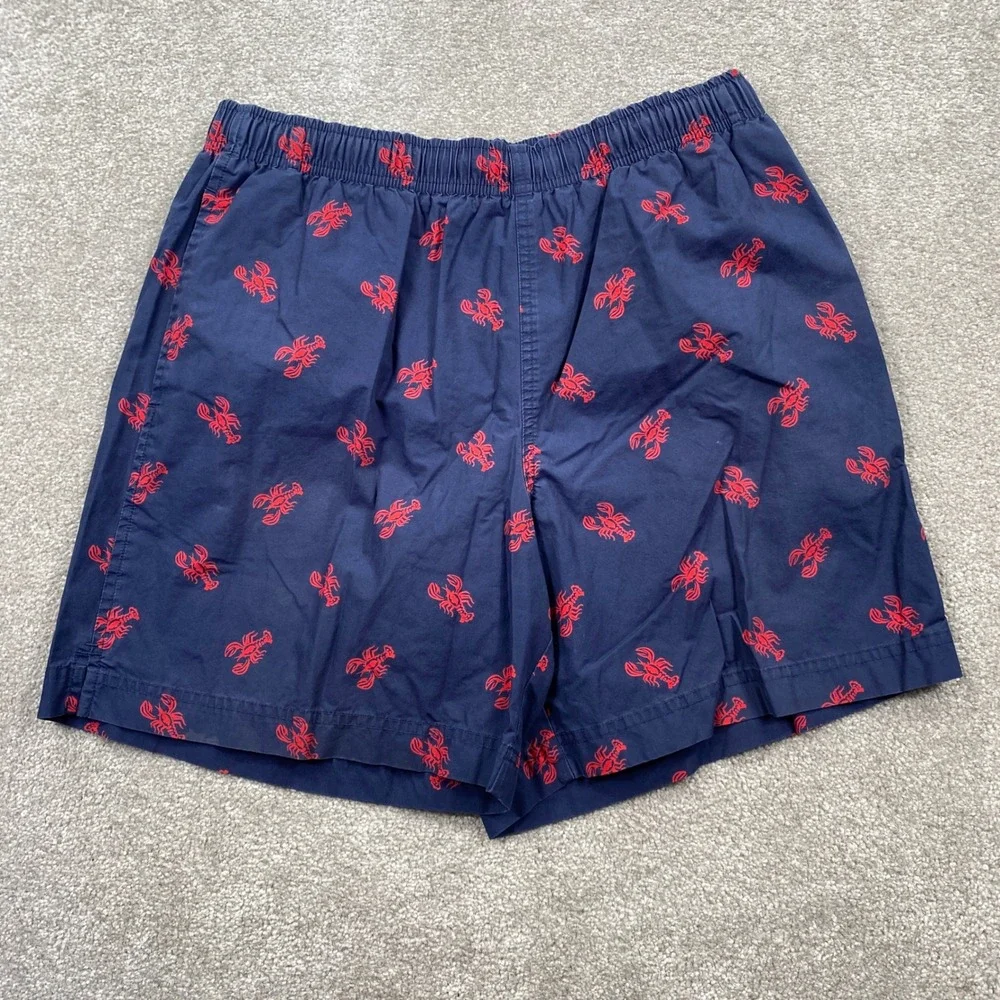 Polo Ralph Lauren Swim Trunks Mens Medium Navy Blue Red Lobster Embroidered Mesh